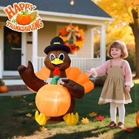 Décorations de vacances d'extérieur personnalisées, gonflables, dinde de Thanksgiving gonflable de 4 pieds avec lumières LED intégrées