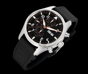 Montres mécaniques de haute qualité, tendance, à la mode, très vendues, cadran chronomètre argenté, cristal saphir, caoutchouc, 43 mm - Product Image 3