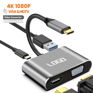 Adaptateur Type C vers HDTV 4K avec logo OEM, convertisseur audio-vidéo VGA 1080P, chargeur rapide PD 87W, adaptateur dongle, câble de connexion pour Macbook - Product Image 1