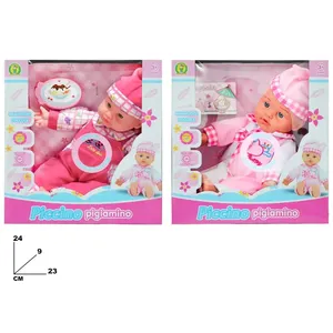 Poupée bébé en plastique Piccino, 23 cm, corps souple avec accessoires pour les jeux d'enfants de 2-3 ans, fabriquée en Italie - Product Image 1