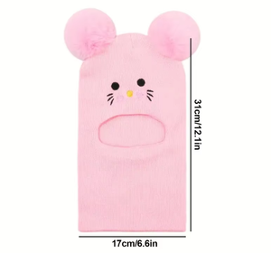 Bonnet d'hiver pour tout-petits, écharpe, cagoule, <span class=keywords><strong>masque</strong></span> de <span class=keywords><strong>ski</strong></span>, bonnet tricoté à capuche, col protecteur pour le cou avec pompon pour enfants - Product Image 2