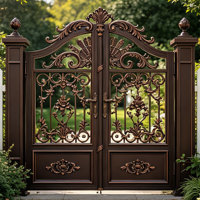 Porte en fer forgé de luxe moderne de haute qualité, résistante à la rouille, personnalisée pour villa et appartement, utilisation extérieure - Marque YW ART