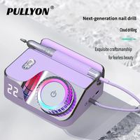 PULLYON Perceuse à ongles électrique professionnelle sans balais 40000 tr/min, rechargeable, portable, en métal, haute qualité, fonction puissante, pour bureau