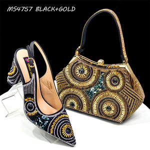 Ensemble Sac à Main Italien et Escarpins à Talons Hauts Coordonnés pour <span class=keywords><strong>Femme</strong></span>, Idéal Soirée Africaine - Product Image 3