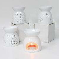 Diffuseur de cire parfumée en céramique en gros, brûleur d'huiles essentielles, chauffe-bougie parfumée avec support pour bougie chauffe-plat pour la décoration intérieure