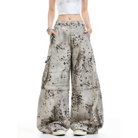 Pantalon cargo unisexe ample et décontracté à jambe large, motif léopard, en coton-polyester, multi-poches, style américain, pour homme - Nouveauté fournisseur