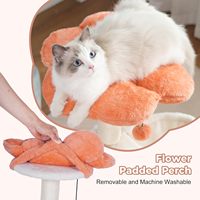Arbre à chat floral 34 pouces, griffoir et petite tour pour chats de grande taille, avec hamac, lit supérieur amovible et condo spacieux