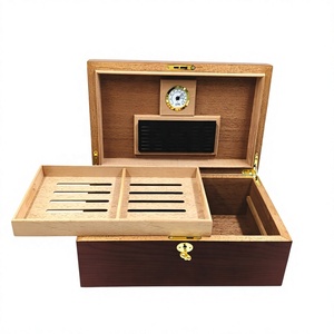 Humidor de Cigarros de Madera de Cedro de Doble Capa con Cajón, Caja de Almacenamiento a Prueba de Humedad - Product Image 1