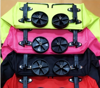 Sac de courses pliable et personnalisable noir en polyester, réutilisable, pour chariot de courses