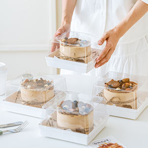 กล่องพลาสติกสำหรับใส่ขนมอบขนมอบขนมอบขนมอบทำจากกระดาษแข็งใสพร้อมฝาปิด - Product Image 5