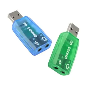 Toptan harici ses adaptörü Usb ses kartı ile Stereo kulaklık hoparlör ve Mono mikrofon jakları