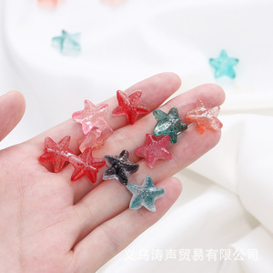 ลูกปัดแก้วรูปปลาดาว 15 มม. หลากสี มีรูตรง สำหรับทำสร้อยข้อมือ - Product Image 1
