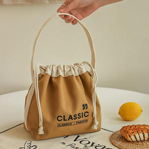 Bolsa de almuerzo clásica con aislamiento, bolsa con cordón de gran capacidad para trabajadores de oficina y estudiantes - Product Image 3