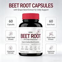 Capsules de Betterave OEM avec Extrait de Pépins de Raisin et de Grenade – Formule Antioxydante – Capsules de Betterave
