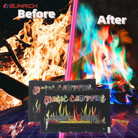 Poudre magique pour foyer et feu de camp aux flammes colorées pour Halloween, anniversaire, mariage, fête, décorations festives, non toxique