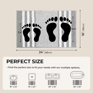 Alfombra de Baño Personalizada, Suave y Esponjosa, con Rayas, de Microfibra de Secado Rápido, Antideslizante - Product Image 2