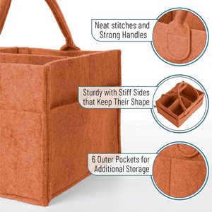 Organisateur de couches pour bébé de taille compacte, panier de rangement en feutre pour la chambre d'enfant et organisateur de voiture pour couches et lingettes pour bébé - Product Image 3