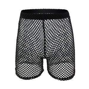 High Quality Ready Made Polyester Fishnet Loose Fitting <strong>Mens</strong> Sexy <strong>Transparent</strong> <strong>Shorts</strong> - Product Image 1