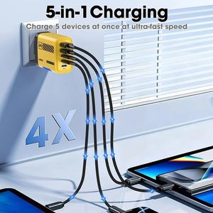 Cargador Rápido USB Tipo-C de 240W con 5 Puertos, Enchufe EU/US/UK, Luz LED, <span class=keywords><strong>Adaptador</strong></span> de <span class=keywords><strong>Corriente</strong></span> de Escritorio 2026 para <span class=keywords><strong>iPhone</strong></span> 17, 16, 15, <span class=keywords><strong>13</strong></span>, 12 <span class=keywords><strong>Pro</strong></span> <span class=keywords><strong>Max</strong></span> - Product Image 5