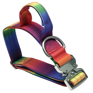 Collier pour chien robuste à dégradé arc-en-ciel avec boucle en métal de luxe pour chiens de taille moyenne à grande - Product Image 2