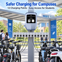 Station de recharge intelligente 12 canaux avec scanner et lecteur de cartes RFID pour la recharge de vélos électriques à domicile et en communauté - Fabrication OEM en Chine