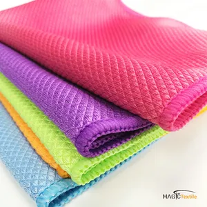 glass cleaning cloth towel window washing dry towel microfiber french terry towel fish scales cloth for kitchen