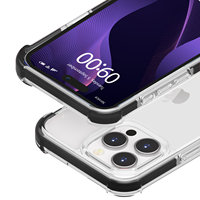 Coque de téléphone transparente KINGSOUL de luxe 2 mm TPU+PC pour 15 Pro Max avec support magnétique, artisanat époxy, bordure souple épaissie