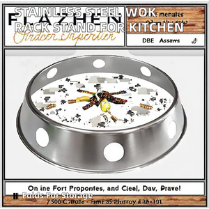 Support minimaliste en acier inoxydable sur pied à un niveau pour <span class=keywords><strong>wok</strong></span> et faitout avec anneau de maintien pour cuisinière à gaz - Product Image 2