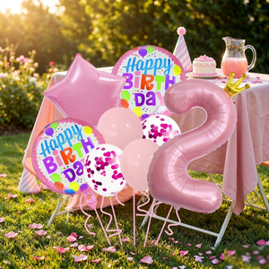Ballons Chiffres en Gros 1-9 Décorations <span class=keywords><strong>Anniversaire</strong></span> Joyeux <span class=keywords><strong>Anniversaire</strong></span> Ensemble de Ballons en Aluminium Couronne Confettis Latex 1er <span class=keywords><strong>2</strong></span>ème <span class=keywords><strong>Anniversaire</strong></span> Enfants Adultes - Product Image 4