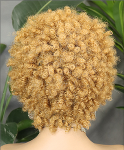 FH 4C Hairline Human Hair <b>Wig</b> 13x4 Transparent Lace Frontal Afro Kinky Curly <b>Short</b> Hair <b>Wig</b> - Product Image 3