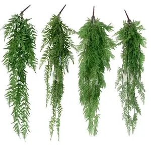 GM Artificial Hanging Plants, Fake Hanging Plants Greenery Faux Persian Fern Fake Plants for Wall Patio Office Decor
