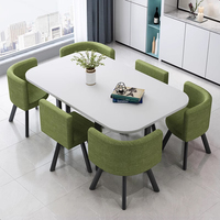 Table et chaises de salle à manger modernes avec plateau en roche, 6 places, mobilier de restaurant léger, ensembles de table et chaises de salle à manger