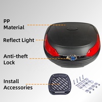 Haute produits Pp boîtes de queue de moto personnalisées pour le stockage 51L moteur moto coffre grande queue universel étanche usine