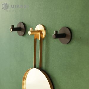 Qiansi WH0022 gancio da parete in ottone massiccio stile nordico appendiabiti per abbigliamento Free punzonatura <span class=keywords><strong>ganci</strong></span> per <span class=keywords><strong>porta</strong></span> - Product Image 1
