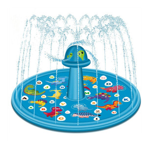 Inflatable PVC Children Outdoor Water Spray <b>Mat</b> 170CM Dinosaur Theme Pool Playmat Summer <b>Garden</b> Wading Pad - Product Image 1