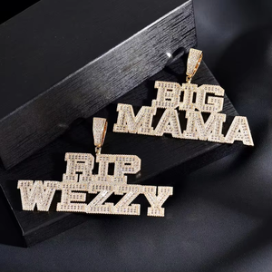 Personalized Name Pendant 925Silver Moissanite High Sparkle Iced Diamond-Look Letter <b>Necklace</b> Trendy Unisex Hip Hop Jewelry - Product Image 5
