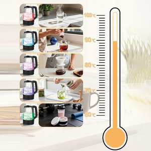 Bouilloire électrique en verre à haute efficacité avec <span class=keywords><strong>chauffe</strong></span>-<span class=keywords><strong>eau</strong></span> moderne à technologie <span class=keywords><strong>d</strong></span>'ébullition rapide pour les matins occupés - Product Image 5