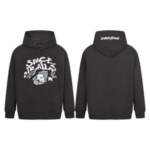 Sudadera con Capucha de Algodón Grueso para Hombre, Personalizable con Logotipo Bordado, 400 Gsm, Sudadera Oversize sin Cordones - Product Image 4
