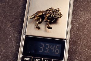 Figura Decorativa de Lobo <span class=keywords><strong>Rey</strong></span> de Latón, Adorno Creativo Retro Sólido para Oficina, Hogar o Mesa de Té - Product Image 5