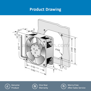 พัดลมระบายความร้อนแบบแกน AC ebm-papst รุ่น 612NHH ขนาด 60*60*25 มม. สำหรับตู้ควบคุมระบบ HVAC อุตสาหกรรม |   คุณภาพดั้งเดิม จัดหาทั่วโลก - Product Image 4