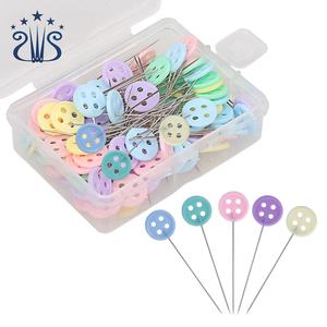 RTS 100 pièces boutons en plastique de couleurs assorties broche <span class=keywords><strong>à</strong></span> <span class=keywords><strong>tête</strong></span> <span class=keywords><strong>plate</strong></span> - Product Image 1
