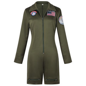 Costume <span class=keywords><strong>pilote</strong></span> <span class=keywords><strong>femme</strong></span> sexy combinaison pour femmes fête d'halloween jeu de rôle uniforme de vol robe de carnaval - Product Image 2