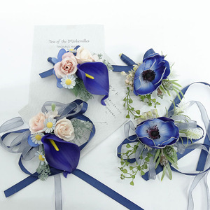 Boutonnière de poignet fleurs Corsage broche boutonnière hommes Bracelet de mariage demoiselle d'honneur bouton de mariage témoin Corsage - Product Image 1