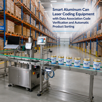 Équipement intelligent de codage laser pour canettes en aluminium avec vérification du code d'association des données et tri automatique des produits