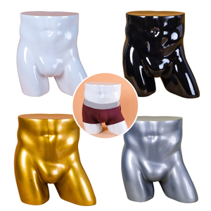 Mannequin hommes, tenues adaptées au bas du corps, short et présentoir, en or rose, à la hanche masculine - Product Image 1