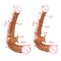 Vente Flash : Vibromasseur double tête sans bretelles en TPE pour femme, plug anal lesbien, jouet sexuel portable pour masturbation