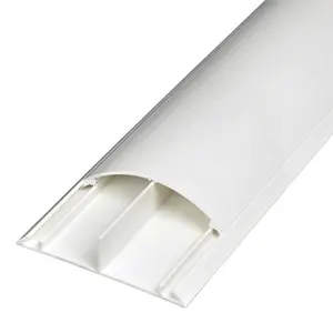 Easy Mounting Closes Plastic Wall Cable Cord Cover Pvc Wiring Duct Pvc Arc Floor Cable Trunking