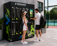 Casier intelligent de stockage et de location pour raquettes de basketball et planches de paddle, idéal pour les terrains de sport, clubs et gymnases