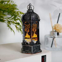 Nouveau Offre Spéciale arabe musulman Eid Mubarak lumière LED décoration ruban fer artisanat suspendu lanterne Ramadan fête Table ornements