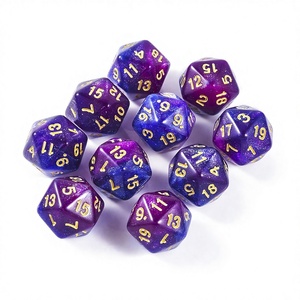 Ensemble de dés polyédriques DND en acrylique transparent, écologiques, de luxe, avec lettrage doré bicolore et trajectoires dynamiques, pour jeux de rôle Dungeons & Dragons - Product Image 2